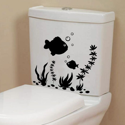 Fish Aquarium Fashion Vinyl Wall Decals Toilet Stickers Home Decor