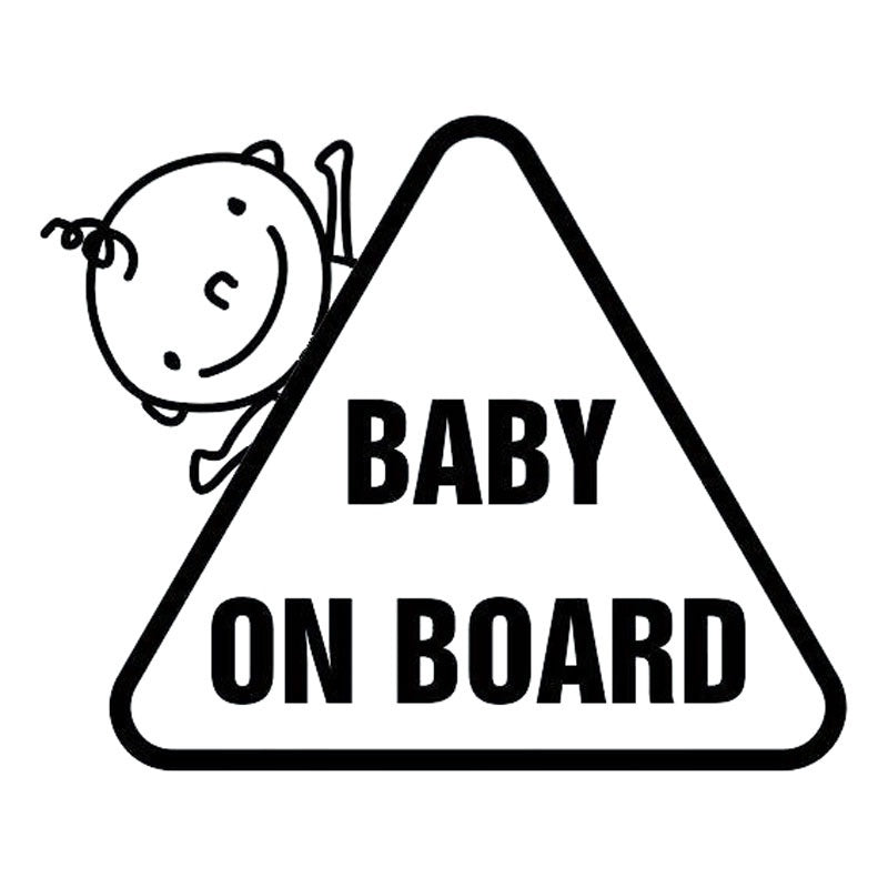 High-quality 16.9*13.7CM Car Safety Sign Decal BABY ON BOARD Lovely Child Decal Classic Car Sticker Black/Silver C9-2341