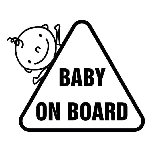 High-quality 16.9*13.7CM Car Safety Sign Decal BABY ON BOARD Lovely Child Decal Classic Car Sticker Black/Silver C9-2341