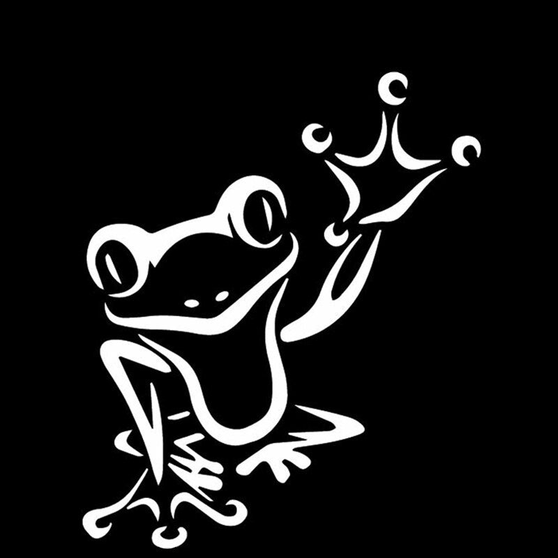 High-quality 12.8CM*15.3CM Frog Creative Pattern Decoration Car Stickers Car Door Vinyl Decal Black/Silver C4-2086