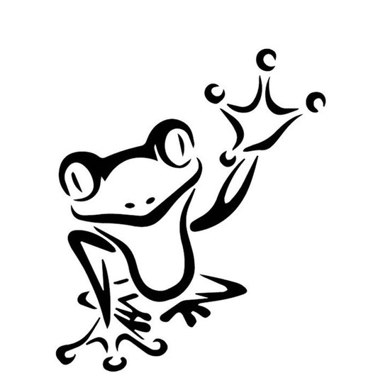 High-quality 12.8CM*15.3CM Frog Creative Pattern Decoration Car Stickers Car Door Vinyl Decal Black/Silver C4-2086