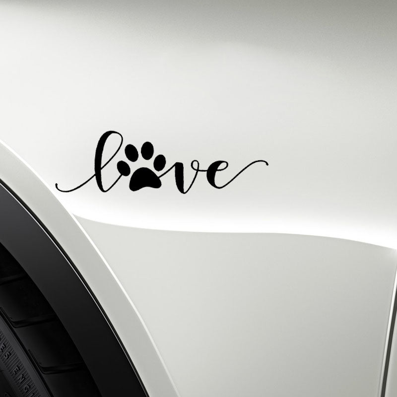 Fashion 12.7CM*3.9CM Love Dog Footprints Automobile Vinyl Sticker Decals Black/Silver C10-00405