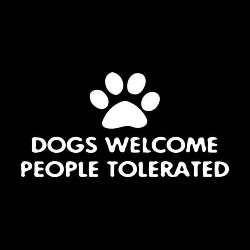 High-quality 15cm*7.5cm Personalized Animal Dogs Welcome Peole Tolerated Cute  Claws Car Stickers C5-0360