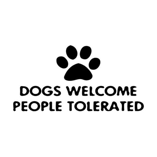 High-quality 15cm*7.5cm Personalized Animal Dogs Welcome Peole Tolerated Cute  Claws Car Stickers C5-0360