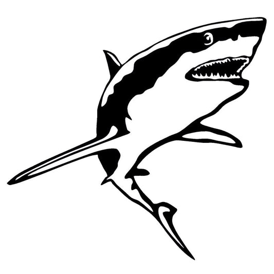 2020 NEW 15.2*14.2CM GREAT WHITE SHARK Vinyl Decal Funny Animal Fish Window Decoration Car Sticker Black/Sliver C6-1254