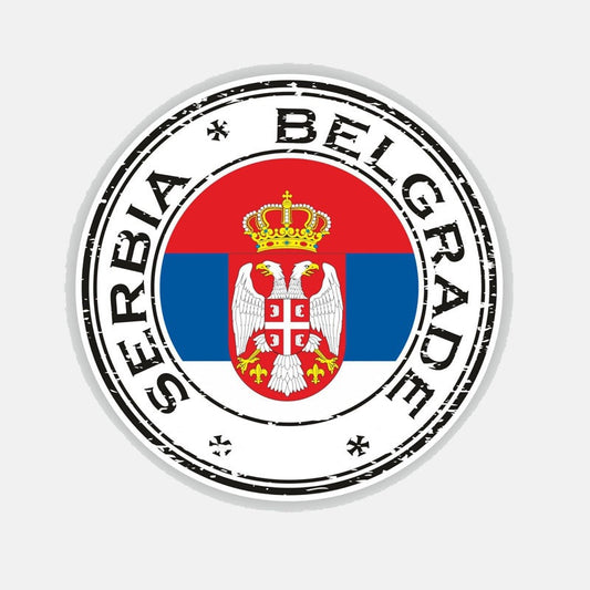 12.6CM*12.6CM Round Serbia Belgrade Falg Motorcycle Helmet Car Sticker Decal 6-2787