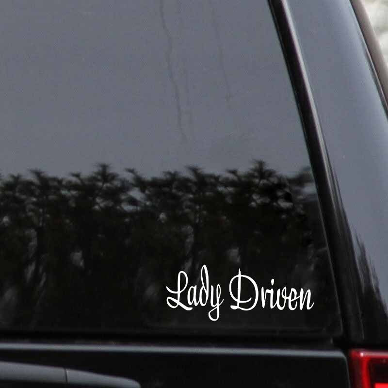 High-quality 12.5CM*4.8CM Women Driven Drive Stick Decal  Vinyl Funny Car Sticker Black/Silver C10-01839