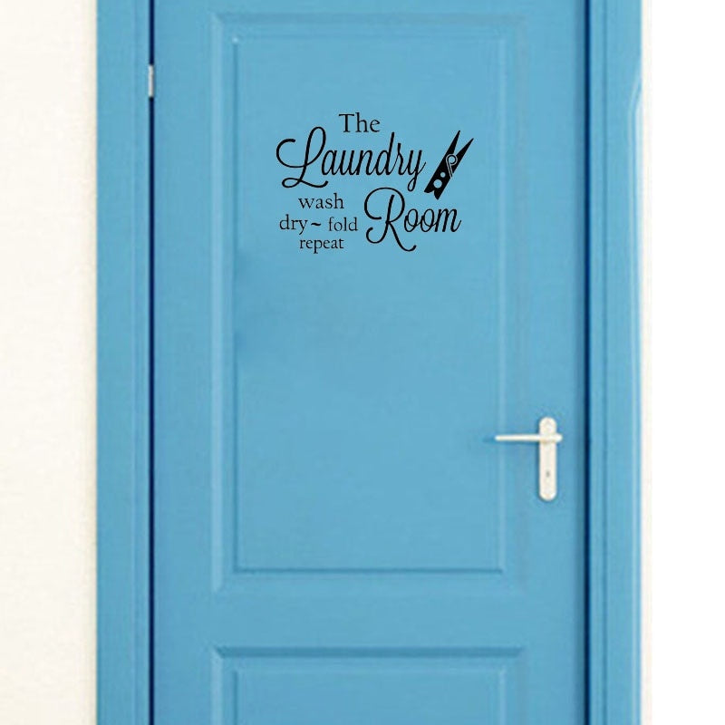 Artistic Laundry Room Vinyl  Door Sticker Waterproof Home Decoration Wall Sticker A2305