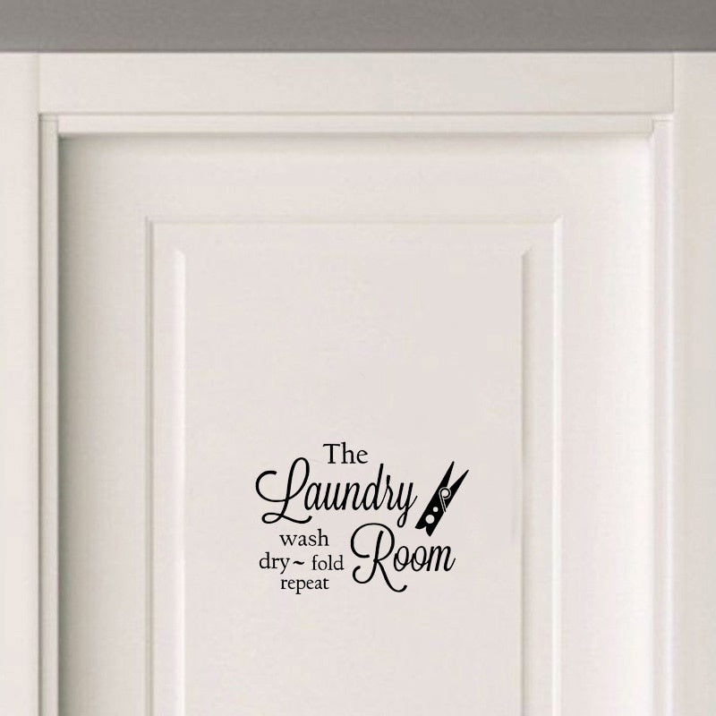 Artistic Laundry Room Vinyl  Door Sticker Waterproof Home Decoration Wall Sticker A2305