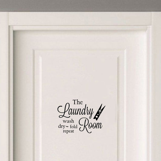 Artistic Laundry Room Vinyl  Door Sticker Waterproof Home Decoration Wall Sticker A2305