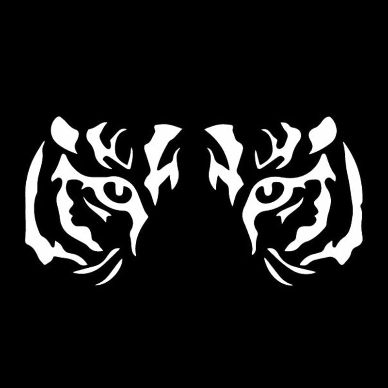 Fashion 16.8CM*8.4CM Tiger Eyes Car Sticker Car Window Decor Vinyl Decal Black/Silver C4-1132
