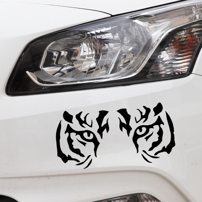 Fashion 16.8CM*8.4CM Tiger Eyes Car Sticker Car Window Decor Vinyl Decal Black/Silver C4-1132