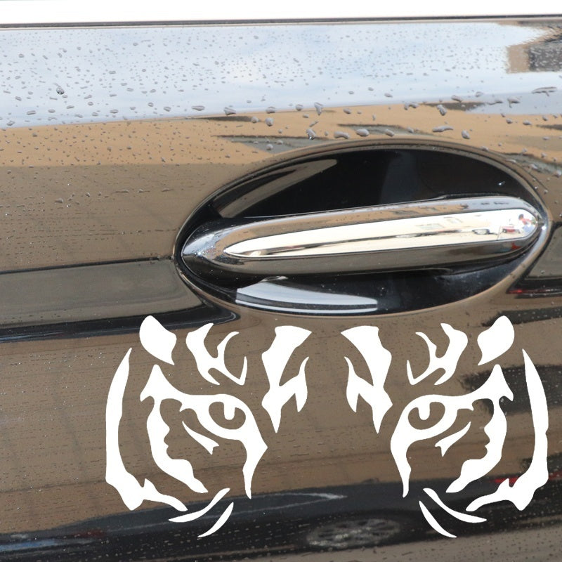 Fashion 16.8CM*8.4CM Tiger Eyes Car Sticker Car Window Decor Vinyl Decal Black/Silver C4-1132