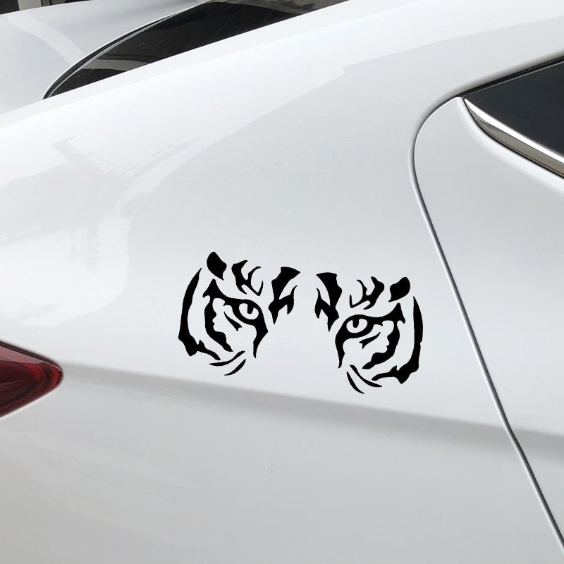 Fashion 16.8CM*8.4CM Tiger Eyes Car Sticker Car Window Decor Vinyl Decal Black/Silver C4-1132