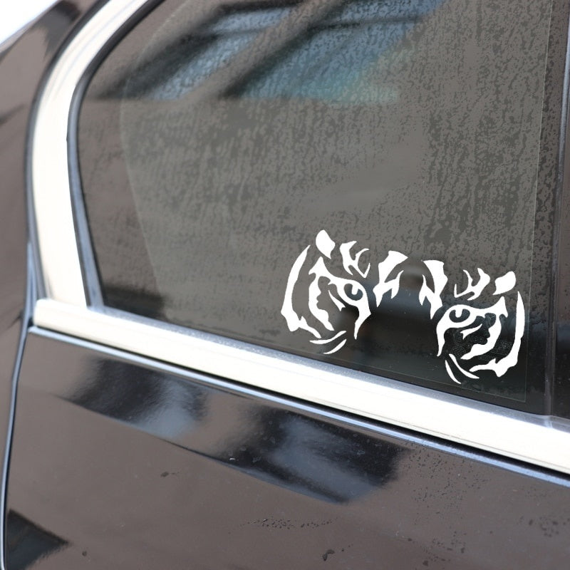 Fashion 16.8CM*8.4CM Tiger Eyes Car Sticker Car Window Decor Vinyl Decal Black/Silver C4-1132
