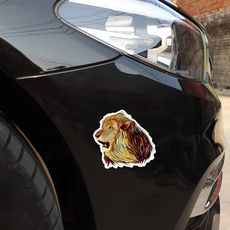 15.4CM*14.5CM Wonderful Novelty Animal Lion Head  Decal Car Sticker Graphical 5-0585