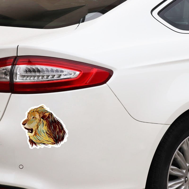 15.4CM*14.5CM Wonderful Novelty Animal Lion Head  Decal Car Sticker Graphical 5-0585