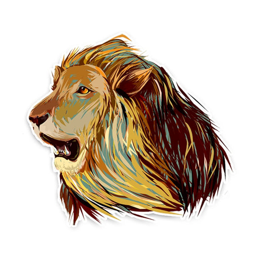 15.4CM*14.5CM Wonderful Novelty Animal Lion Head  Decal Car Sticker Graphical 5-0585
