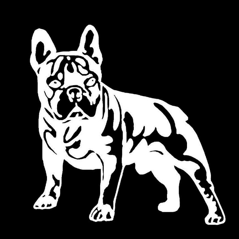12.6CM*12.7CM BULLDOG DOG  Lovely Vinyl Car Sticker Decals Black/Silver C10-00343