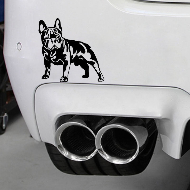 12.6CM*12.7CM BULLDOG DOG  Lovely Vinyl Car Sticker Decals Black/Silver C10-00343