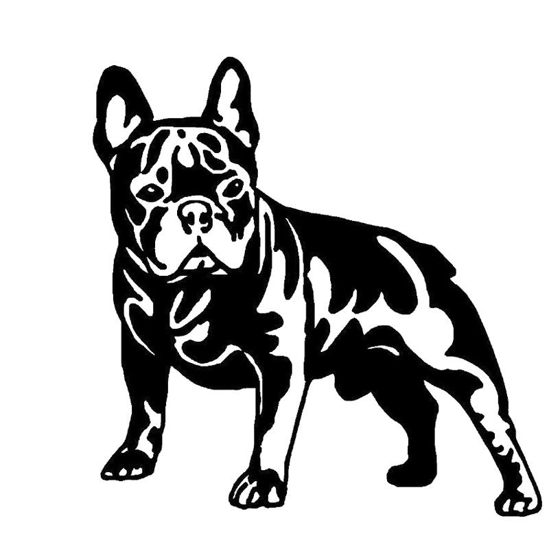 12.6CM*12.7CM BULLDOG DOG  Lovely Vinyl Car Sticker Decals Black/Silver C10-00343