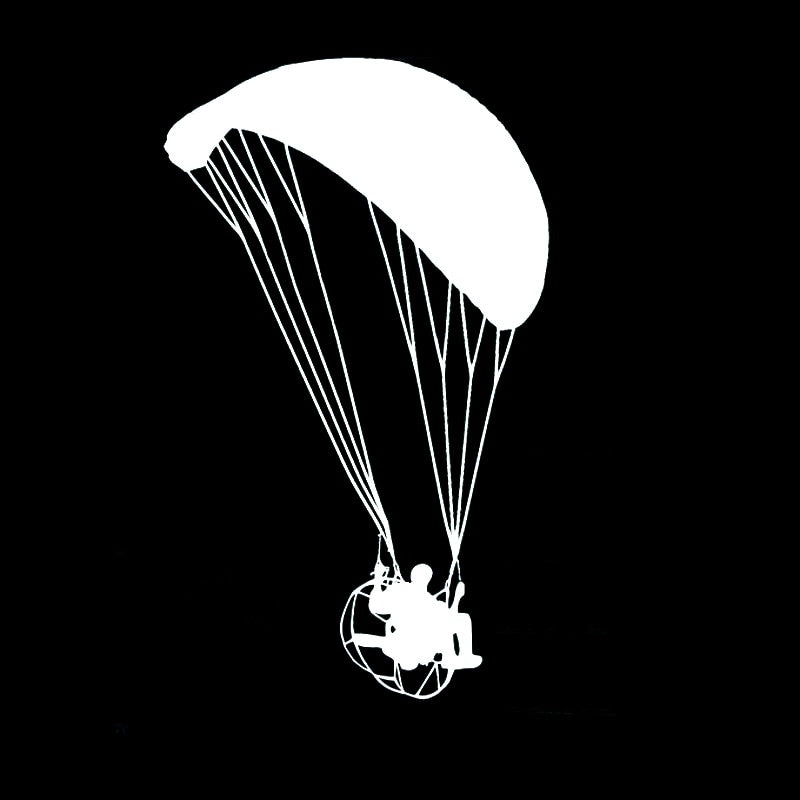 Fashion 10.2*17CM Powered Paragliding Car Stickers Fun  Vinyl Decals Black/Silver C7-0712
