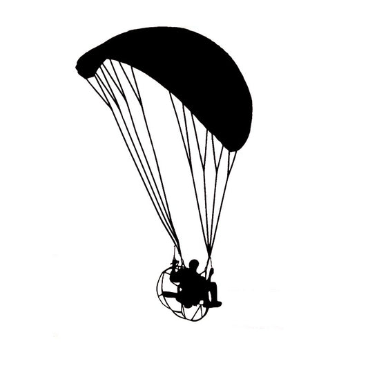 Fashion 10.2*17CM Powered Paragliding Car Stickers Fun  Vinyl Decals Black/Silver C7-0712