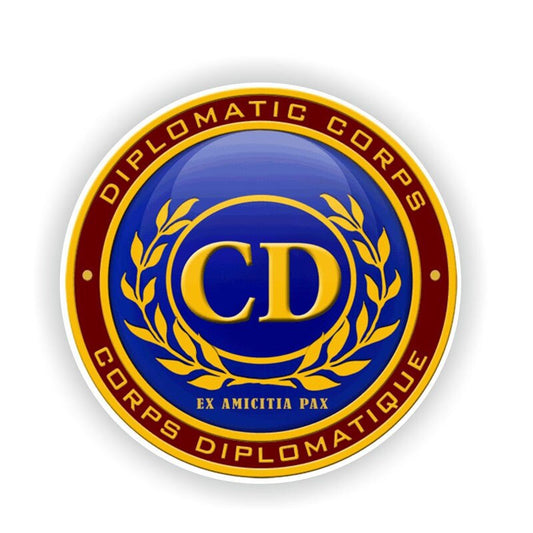14.5CM*14.5CM Personality Round CD CORPS Diplomatic Seal Car Sticker Decal Car Accessories 6-1504