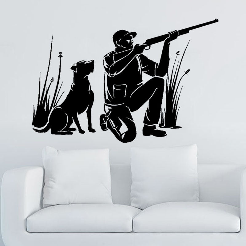 Fashion 70CM*45.5CM  Dog Hunt Hunting Decor For Home Bedroom Decor Wall Sticker Decal PVC W3-263