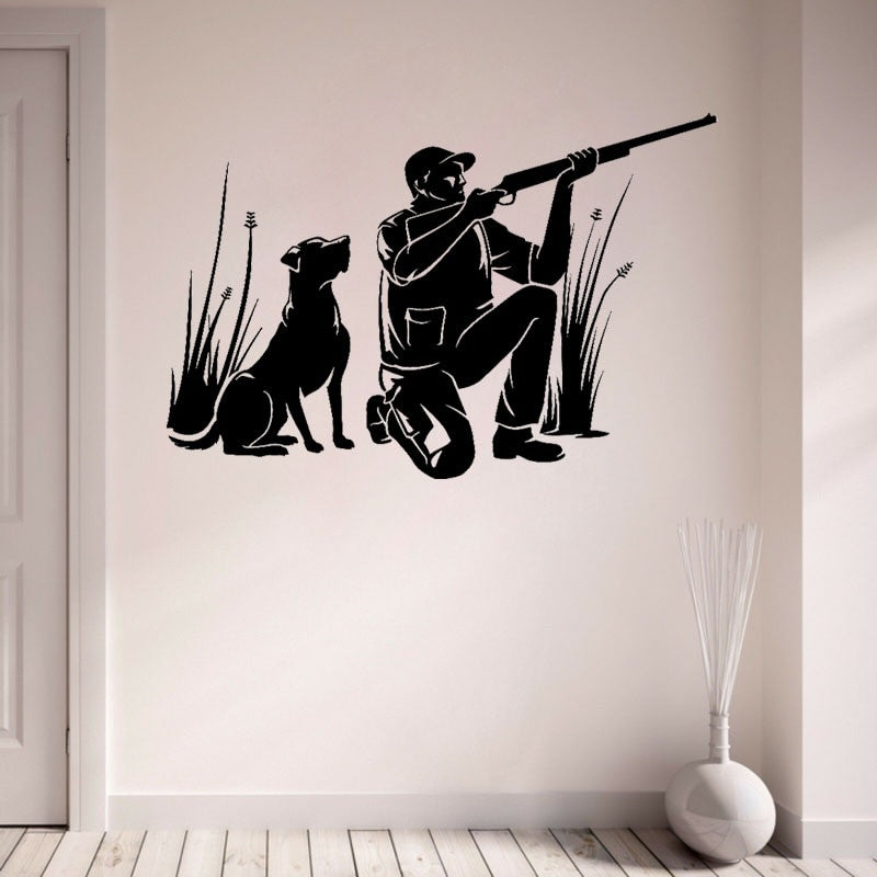 Fashion 70CM*45.5CM  Dog Hunt Hunting Decor For Home Bedroom Decor Wall Sticker Decal PVC W3-263