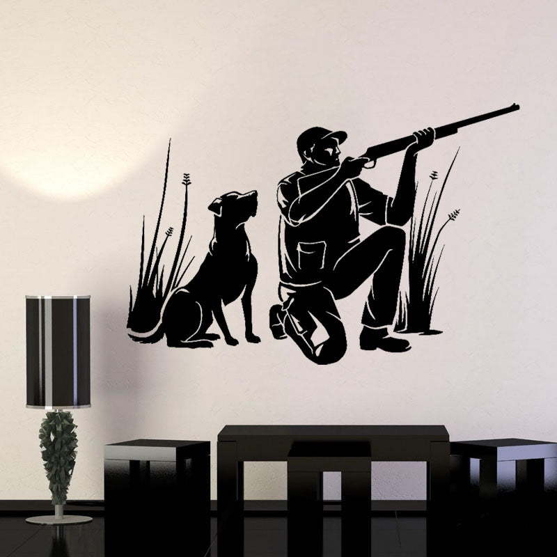 Fashion 70CM*45.5CM  Dog Hunt Hunting Decor For Home Bedroom Decor Wall Sticker Decal PVC W3-263