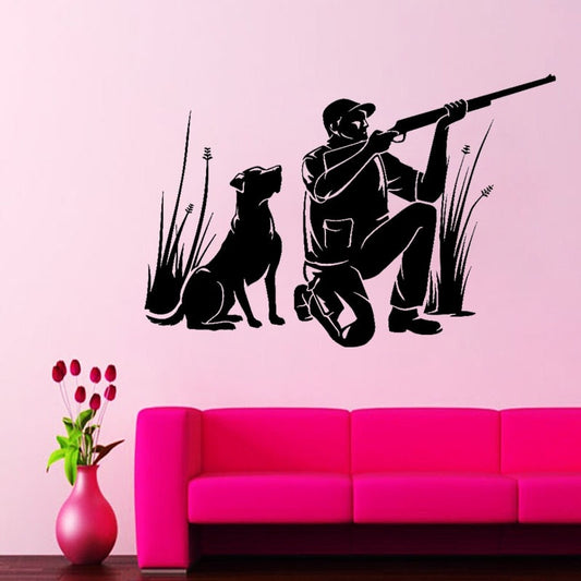 Fashion 70CM*45.5CM  Dog Hunt Hunting Decor For Home Bedroom Decor Wall Sticker Decal PVC W3-263