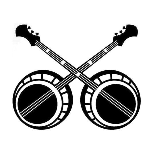 17cm*14cm Banjo Bluegrass Vinyl Decal Car Accessories Stickers Decor Black/Silver S3-4953
