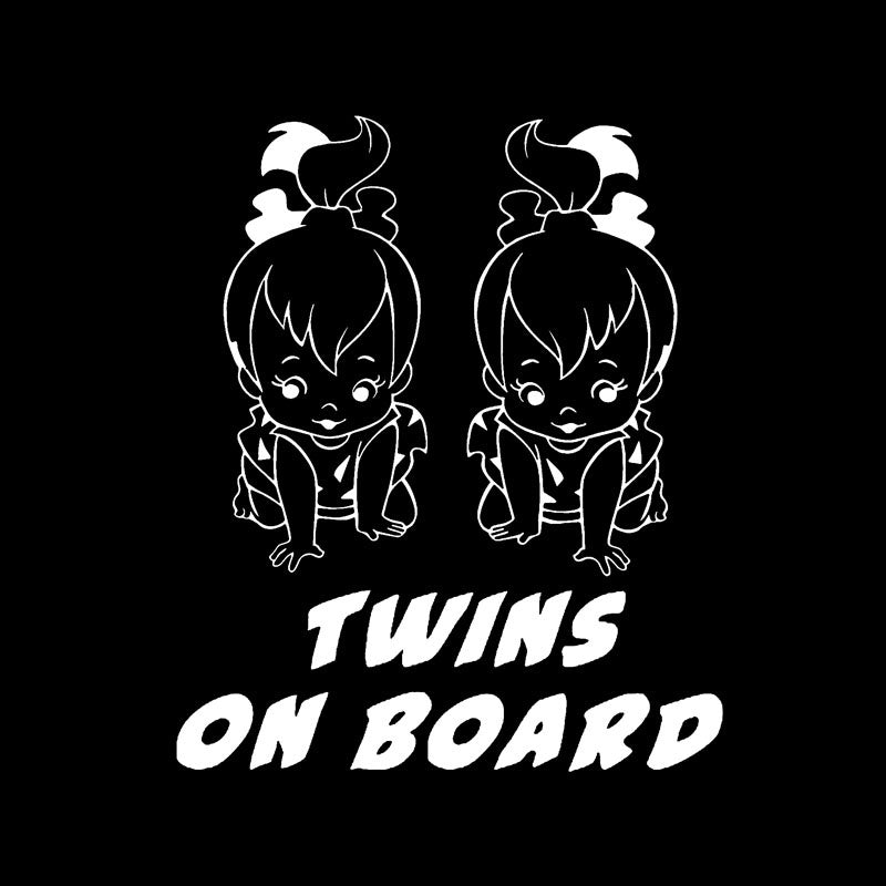 Fashion 12.5CM*15CM BABY TWINS ON BOARD Car Decal Vinyl Sticker Black/Silver C10-00777