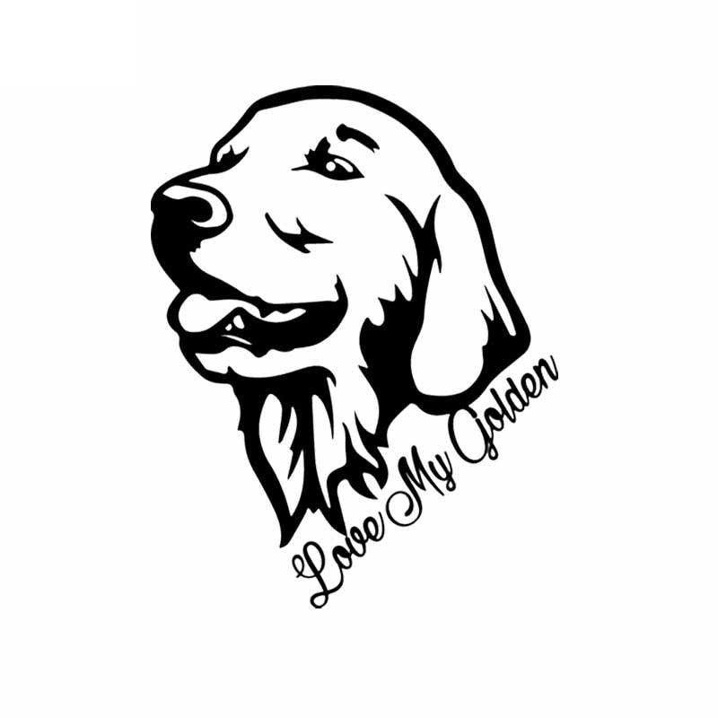12.3X15.8CM Love My Golden Retriever Vinyl Decal Window Car Sticker Decor Dog Pet Black/Silver C24-1136