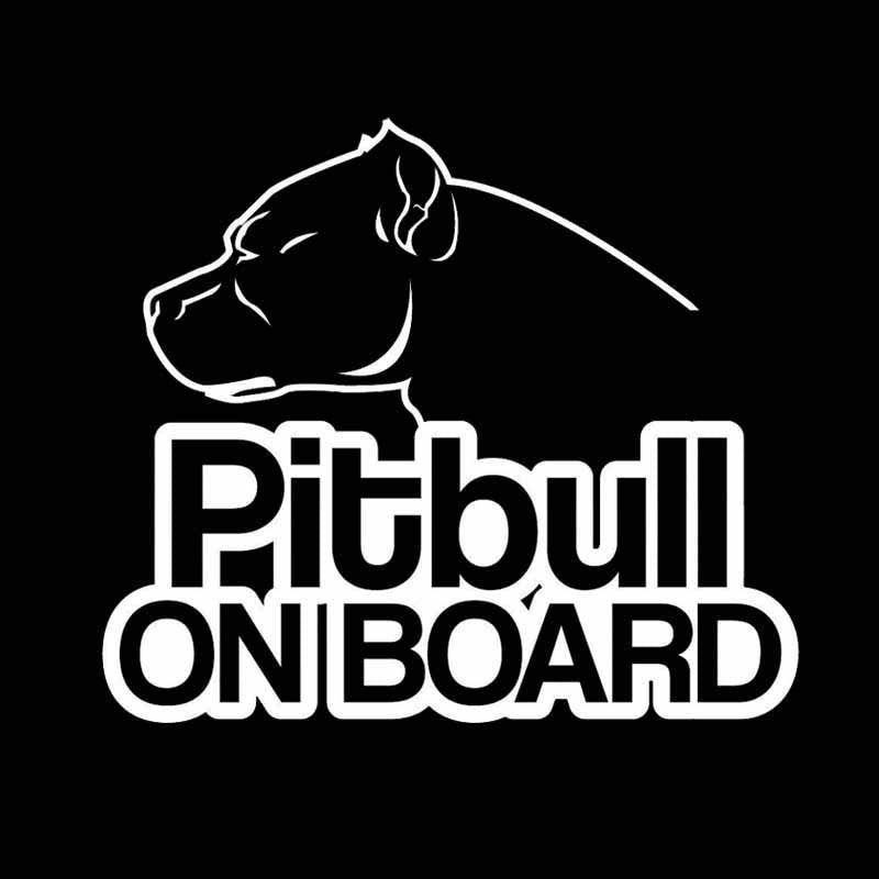 New Brand 16CM*13.9CM Pitbull On Board Dog Vinyl Funny Waterproof Car Sticker Black/Silver C2-3214