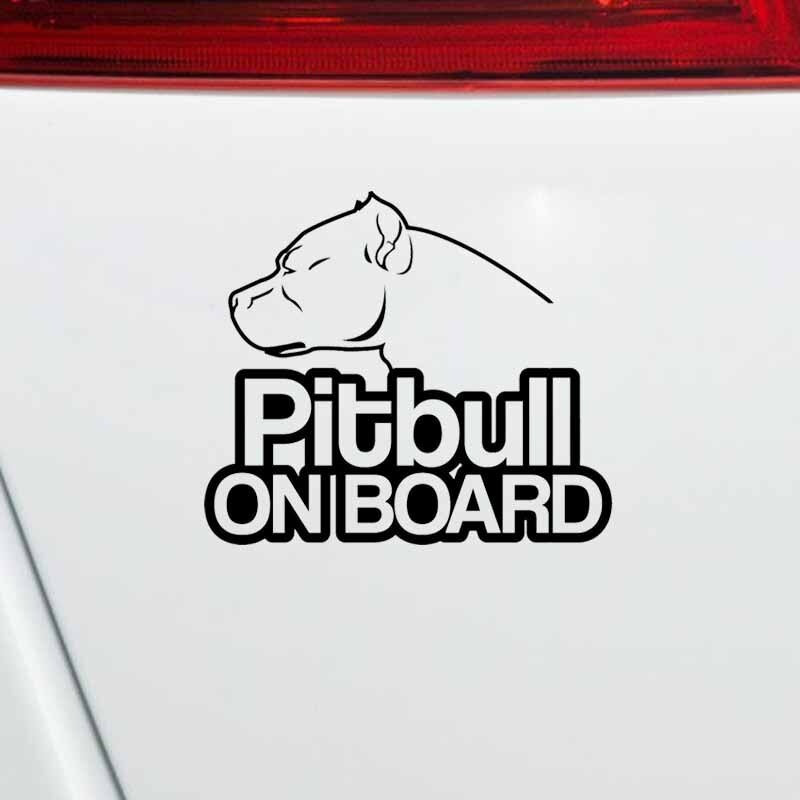 New Brand 16CM*13.9CM Pitbull On Board Dog Vinyl Funny Waterproof Car Sticker Black/Silver C2-3214