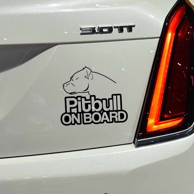 New Brand 16CM*13.9CM Pitbull On Board Dog Vinyl Funny Waterproof Car Sticker Black/Silver C2-3214
