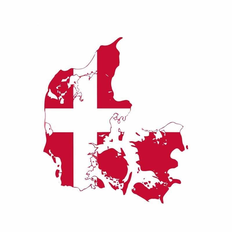 11.4CM*13CM Funny Denmark Map Car Sticker Flag Creative Body Decal 6-0853