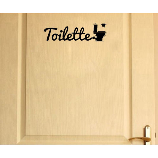 25*7.2CM Creative Toilettes WC Door Wall Sticker Decal Accessories Black Graphical A40228