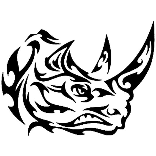 Fashion 15.1cm*11.4cm Tribal Rhino  Vinyl Car Sticker Car Accessories Black/Silver S3-5483