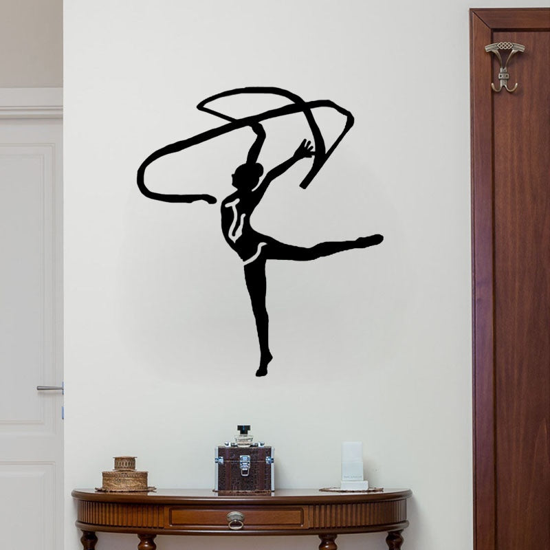 New Brand 53CM*62.3CM  Dancing Gymnastics Wall Sticker PVC Decor Kitchen And Gym W2-387