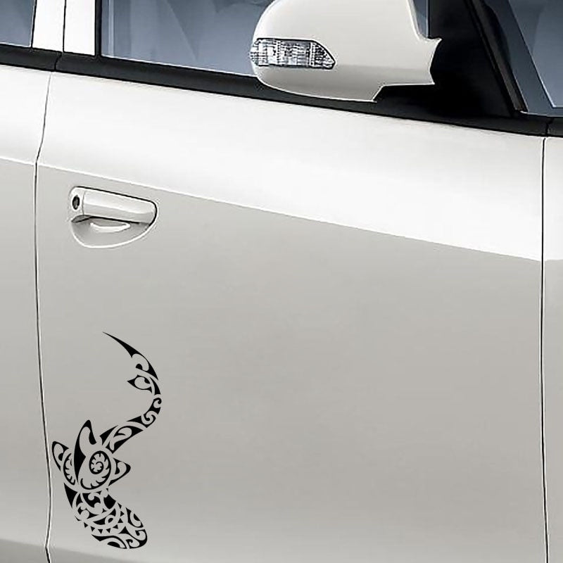 Fashion 8cm*15.8cm A Tribal SHARK  Vinyl Car-styling Car Sticker Decals Black Silver Accessories C11-0354