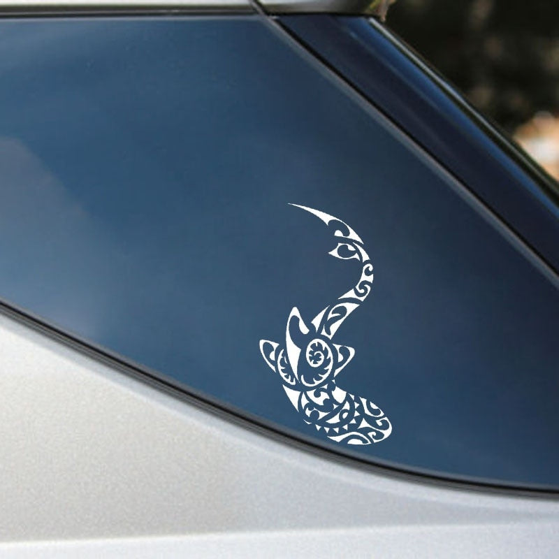 Fashion 8cm*15.8cm A Tribal SHARK  Vinyl Car-styling Car Sticker Decals Black Silver Accessories C11-0354