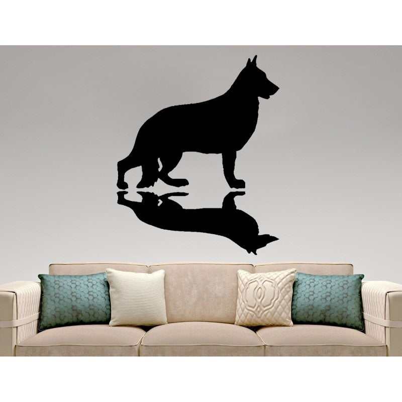 New Hot 41.1CM*50CM Funny Shadow Barks German Shepherd Dog PVC Wall Sticker Decal Decoration W3-419