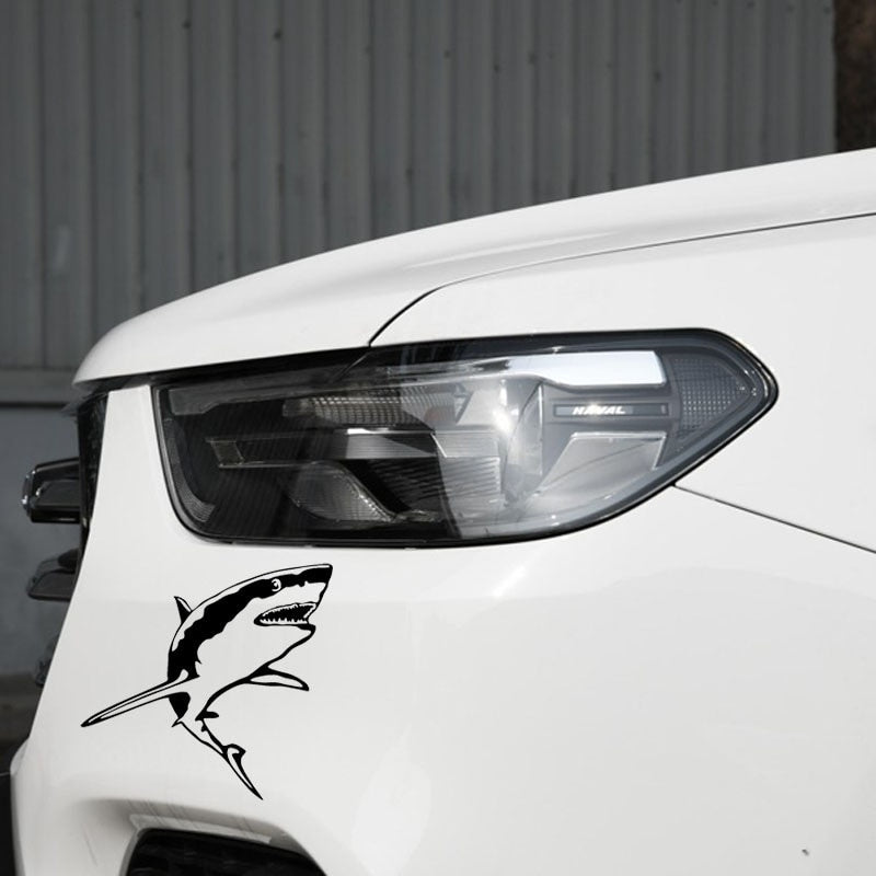 Hot 15.2*14.2CM GREAT WHITE SHARK Vinyl Decal Funny Animal Fish Window Decoration Car Sticker Black/Sliver C6-1254