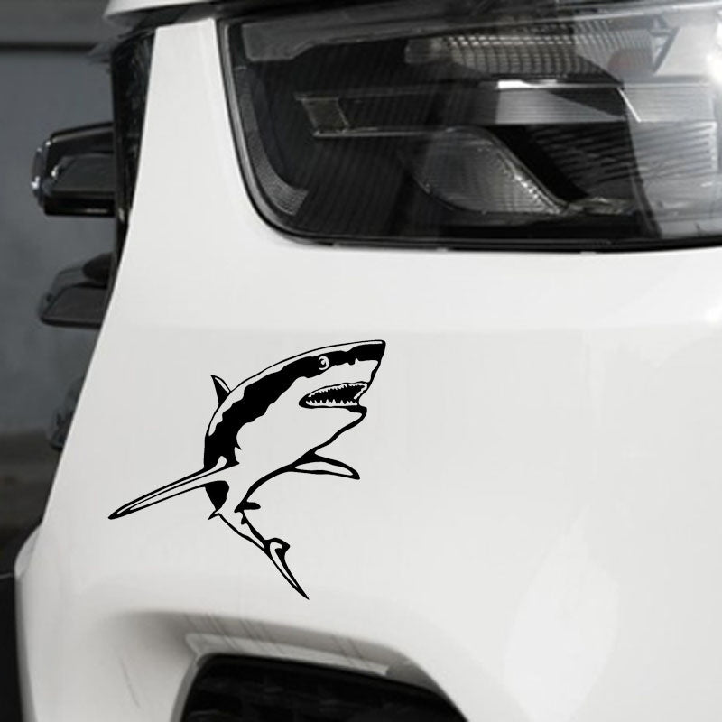 Hot 15.2*14.2CM GREAT WHITE SHARK Vinyl Decal Funny Animal Fish Window Decoration Car Sticker Black/Sliver C6-1254