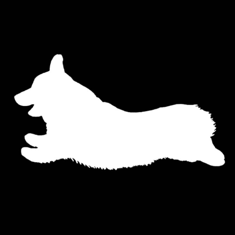 Hot 15CM*8.1CM Corgi Dog Sprinting Vinyl Car Decal Sticker Black/Silver C10-00490
