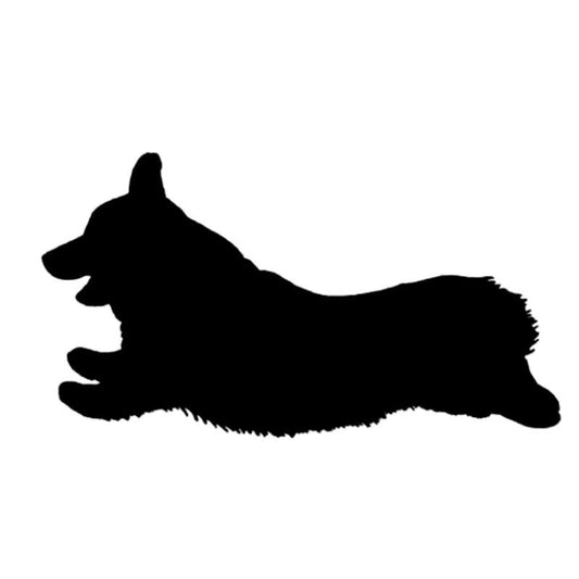 Hot 15CM*8.1CM Corgi Dog Sprinting Vinyl Car Decal Sticker Black/Silver C10-00490