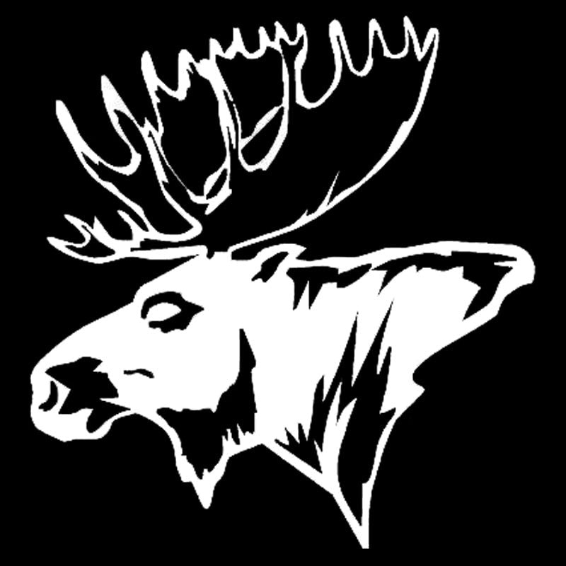 Fashion 14.5*15.2CM Moose Head Bow Car Stickers Hunting Car Styling Motorcycle Decal Accessories Black/Silver C9-2159